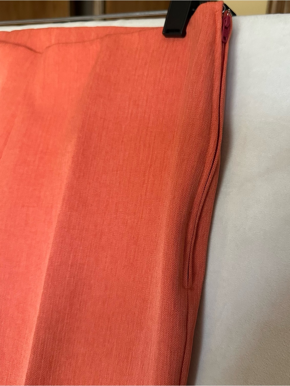 Lior Paris Pants Womens T2 US 6 Rust Coral Wide Leg Flat Front Made France 29x32 - Picture 4 of 13